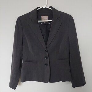 Smart Set Dark Gray/Coral 3-Button Stretchy Blazer, Size 9/M